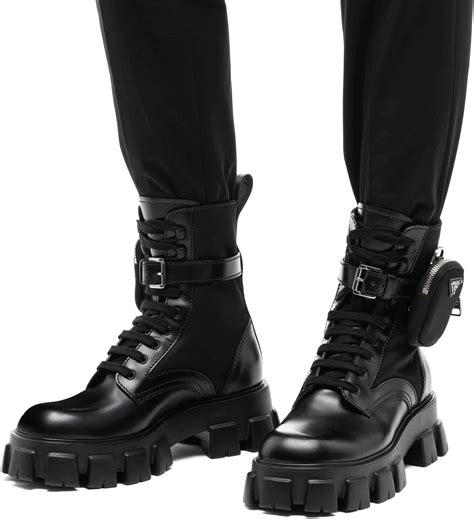 prada boots with pocket|prada ankle pouch combat boots.